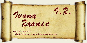 Ivona Raonić vizit kartica